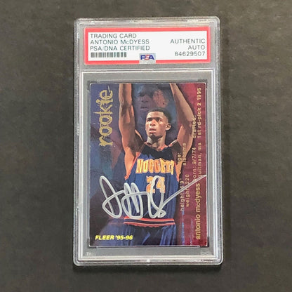 1995-96 Fleer #298 Antonio McDyess Signed Card AUTO PSA Slabbed Nuggets