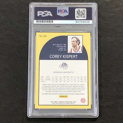 2021 Panini Chronicles Hoops #58 COREY KISPERT Signed Card AUTO PSA Slabbed Gonz