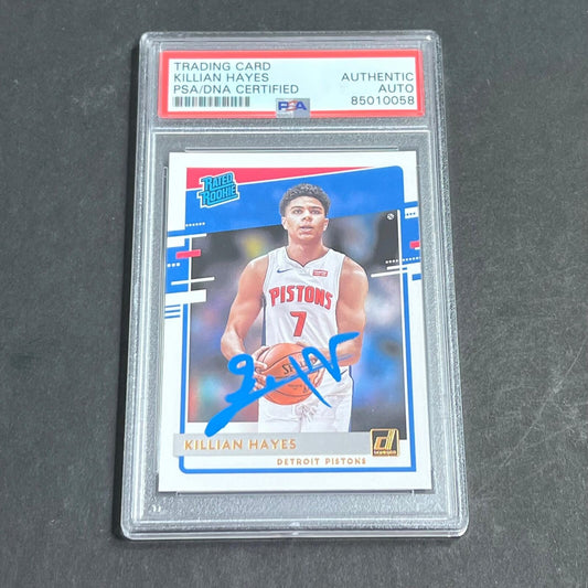 2020-21 Donruss Rated Rookie #204 Killian Hayes Signed Card AUTO 10 PSA Slabbed