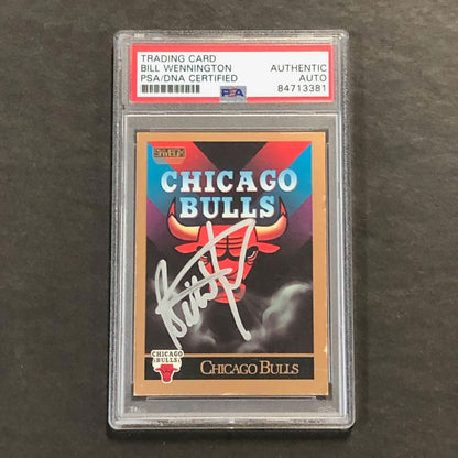 1990 Skybox Team Checklist Card #331 Bill Wennington Signed Card PSA Slabbed Bul