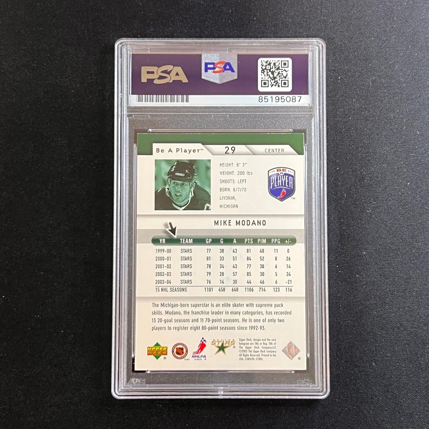 2003-04 Upper Deck #29 Mike Modano Signed Card Auto PSA Slabbed Stars