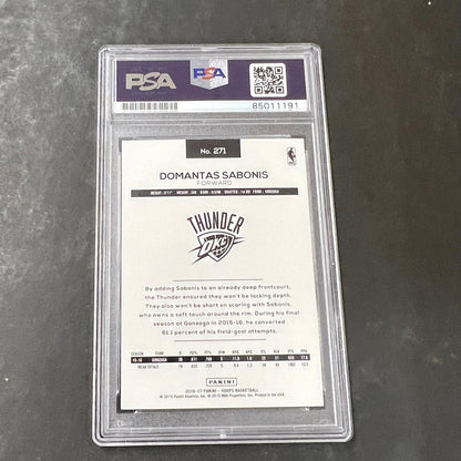 2016-17 NBA HOOPS #271 DOMANTAS SABONIS Signed Card AUTO PSA Slabbed RC Thunder