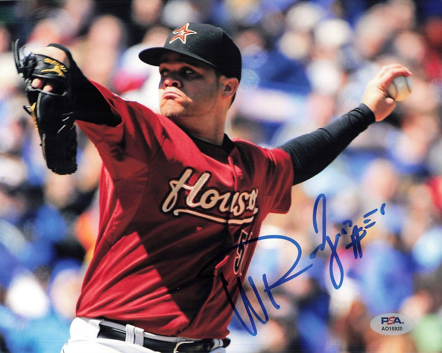 WANDY RODRIGUEZ signed 8x10 photo PSA/DNA Houston Astros Autographed