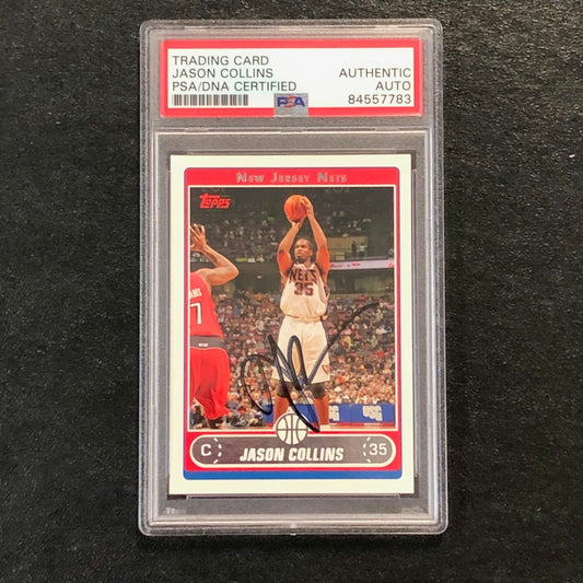 2006-07 Topps #38 Jason Collins Signed Card AUTO PSA Slabbed Nets