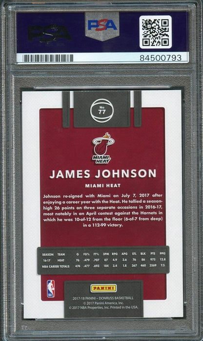 2017-18 Donruss #77 James Johnson Signed Card AUTO 10 PSA/DNA Slabbed Heat