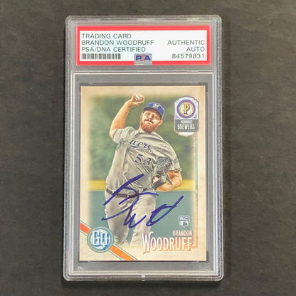 2018 Topps Gypsy Queen #178 Brandon Woodruff Signed Card PSA Slabbed Auto RC Bre