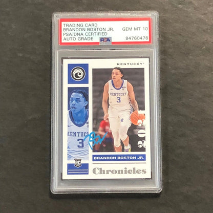2021-22 Panini Chronicles Draft Picks #25 Brandon Boston Jr Signed Card AUTO 10