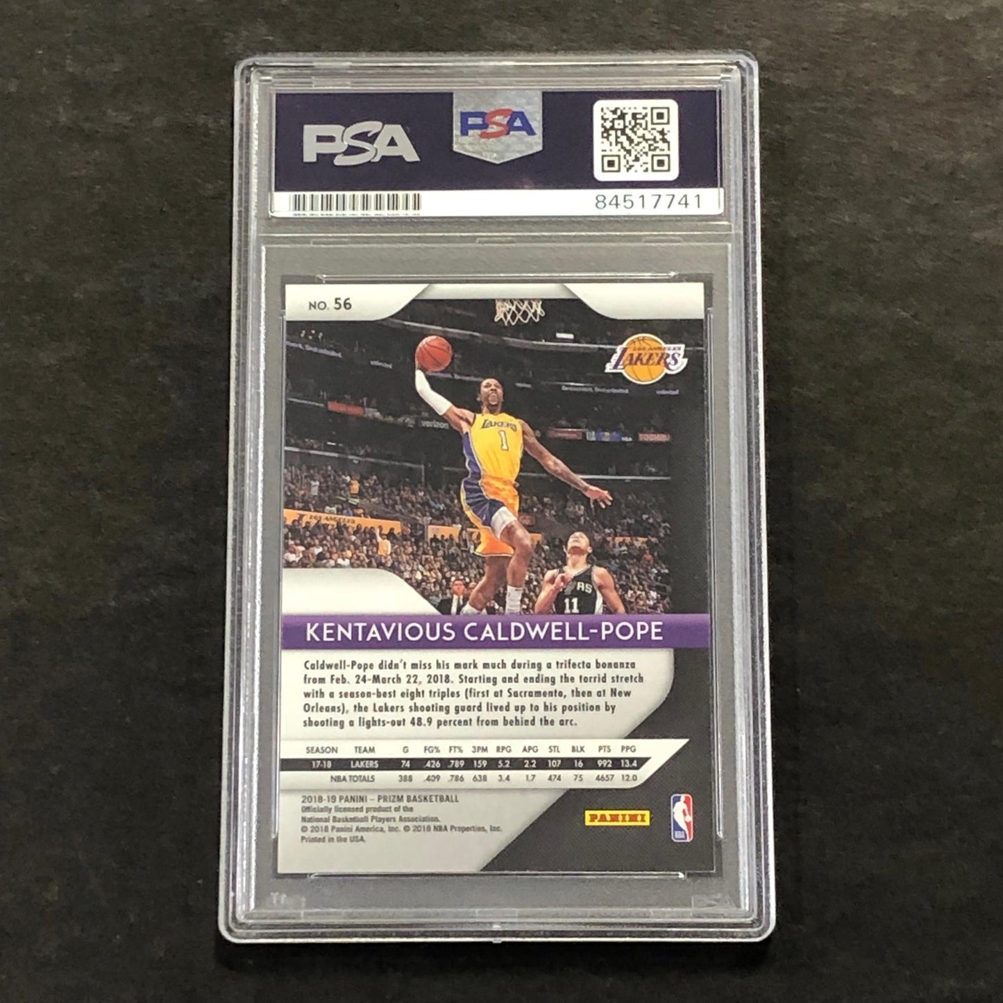 2018-19 Panini Prizm #56 Kentavious Caldwell-Pope Signed Card AUTO PSA Slabbed L