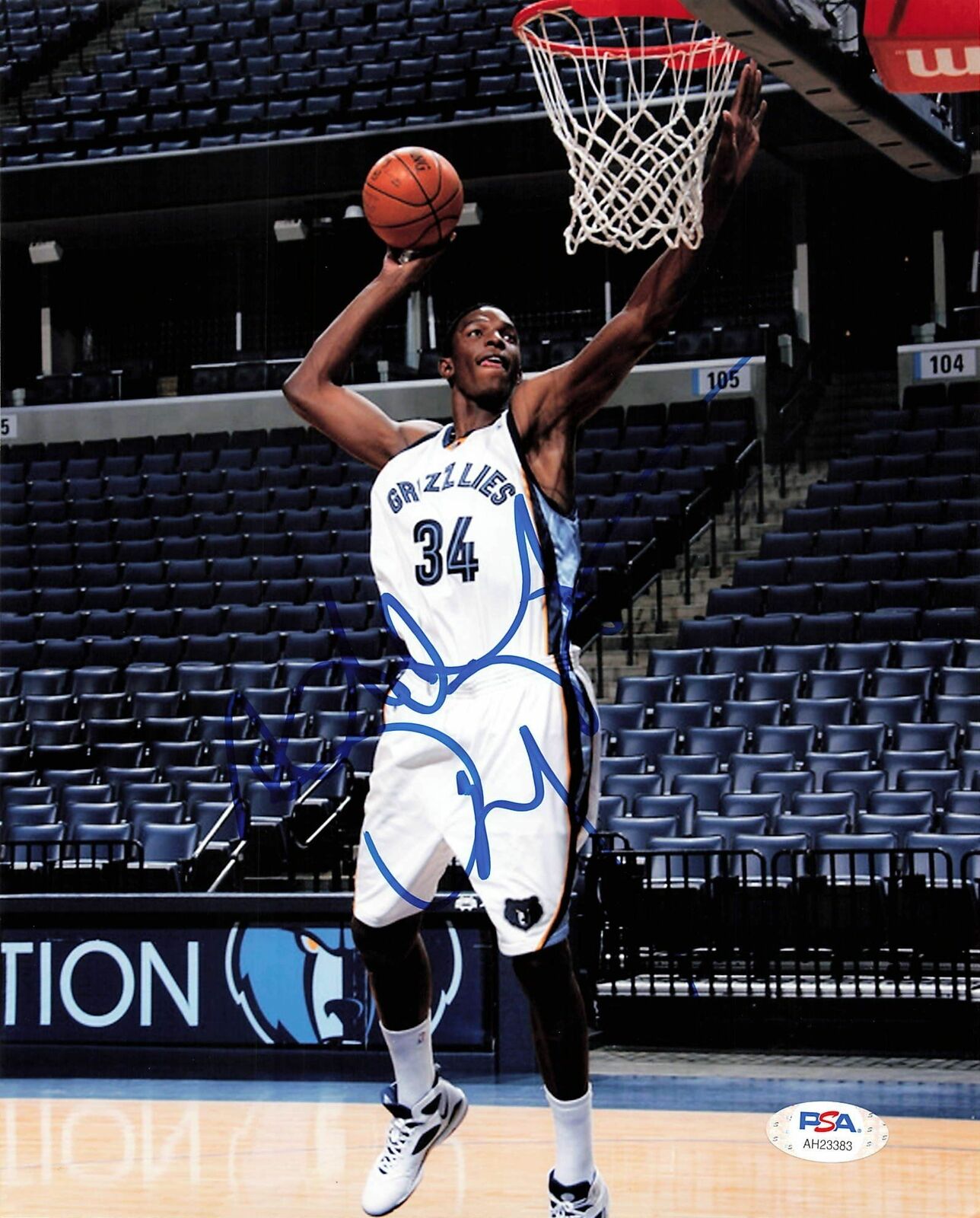 Hasheem Thabeet signed 8x10 photo PSA/DNA Memphis Grizzlies Autographed