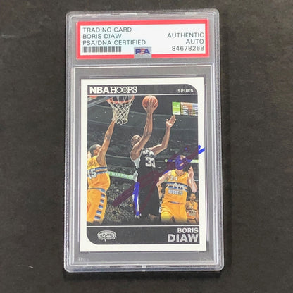 2014-15 NBA Hoops #208 Boris Diaw Signed Card AUTO PSA Slabbed Spurs