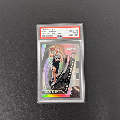 2019-20 Panini Prizm #5 Luka Samanic Signed Card AUTO PSA Slabbed Spurs