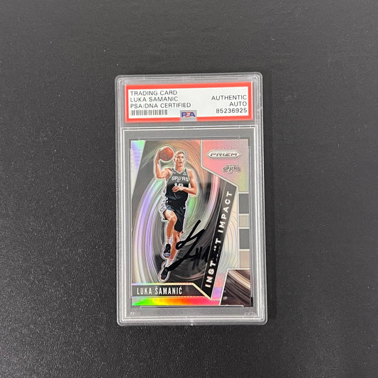 2019-20 Panini Prizm #5 Luka Samanic Signed Card AUTO PSA Slabbed Spurs