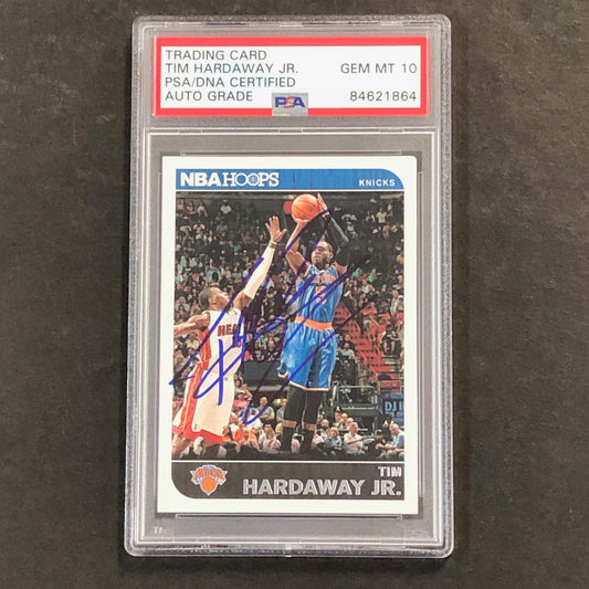 2014-15 NBA Hoops #12 Tim Hardaway Jr. Signed Card AUTO 10 PSA Slabbed Knicks
