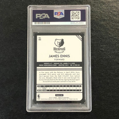 2016-17 Panini Complete #86 JAMES ENNIS Signed Card AUTO 10 PSA Slabbed Grizzlie