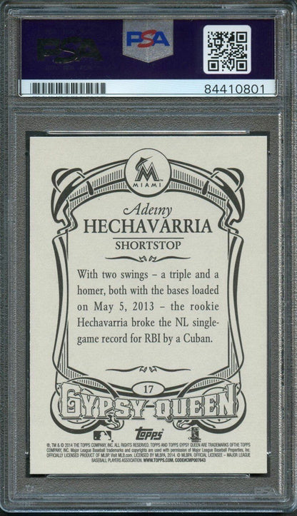 2014 Topps Gypsy Queen #17 Adeiny Hechavarria Signed Card PSA Slabbed Auto Grade