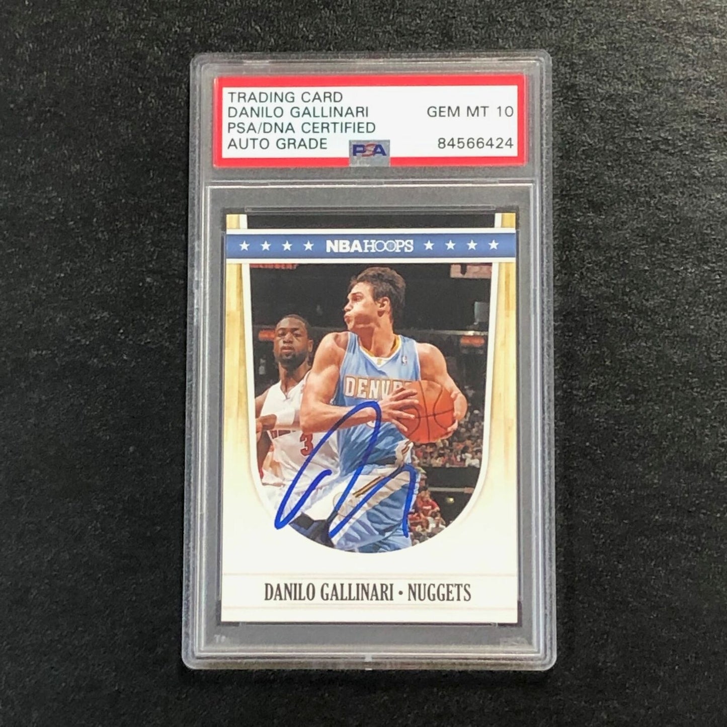 2011-12 NBA Hoops #48 Danilo Gallinari Signed AUTO 10 PSA Slabbed Nuggets