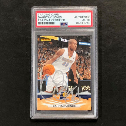 2009-10 Panini #93 Dahntay Jones Signed Card AUTO PSA Slabbed Pacers