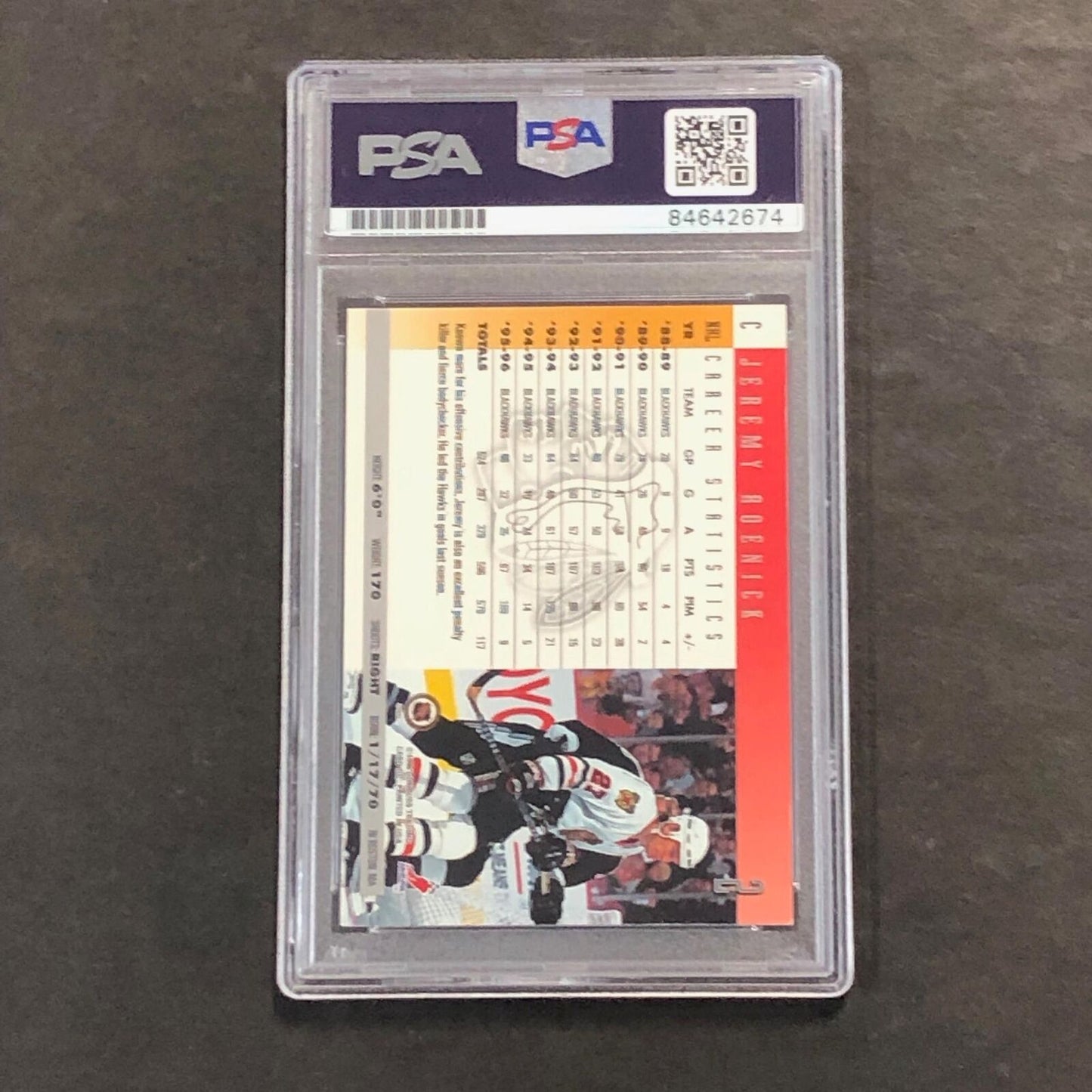 1996-97 Donruss Press Proof #2 Jeremy Roenick Signed Card AUTO PSA slabbed Black