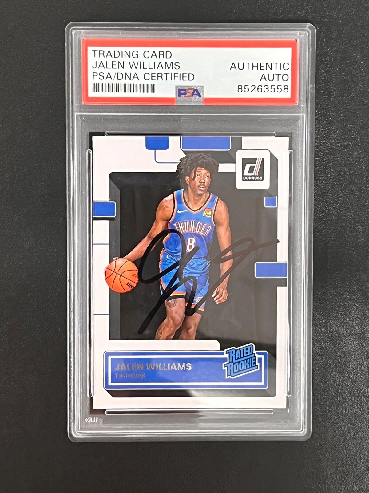 2022-2023 Panini Donruss Basketball #212 Jalen Williams Signed Card PSA AUTO Sla