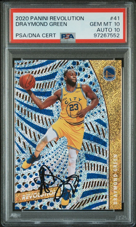 2020 Panini Revolution #41 Draymond Green Signed Card AUTO 10 GEM MT 10 PSA/DNA