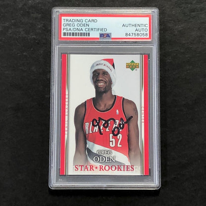 2007-08 Upper Deck Star Rookies #SH-GO Greg Oden Signed Card AUTO PSA Slabbed RC