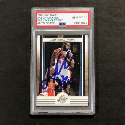 2009-10 Panini Season Update #92 Jason Maxiell Signed Card AUTO 10 PSA Slabbed P