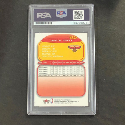 2003-04 Fleer Ultra #124 Jason Terry Signed Card AUTO PSA Slabbed Hawks