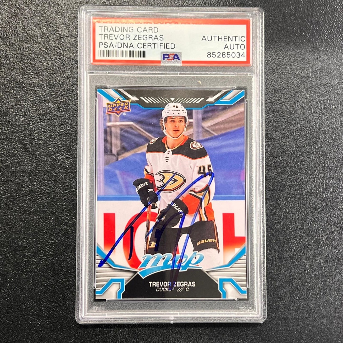 2022-23 Upper Deck MVP Hockey #199 Trevor Zegras Signed Card AUTO PSA Slabbed Du