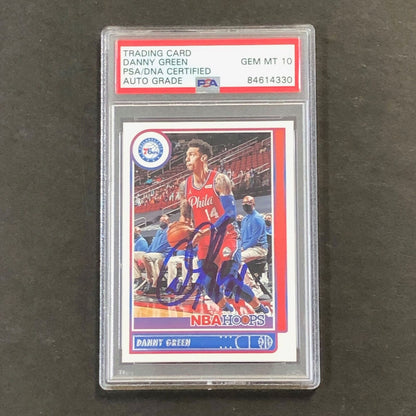 2021-22 NBA Hoops #47 DANNY GREEN Signed Card AUTO 10 PSA Slabbed 76ers