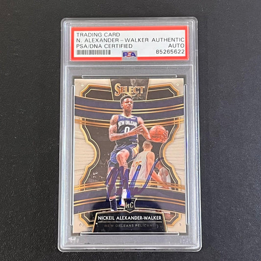 2019-20 Panini Select #49 Nickeil Alexander Walker Signed Card AUTO PSA Slabbed