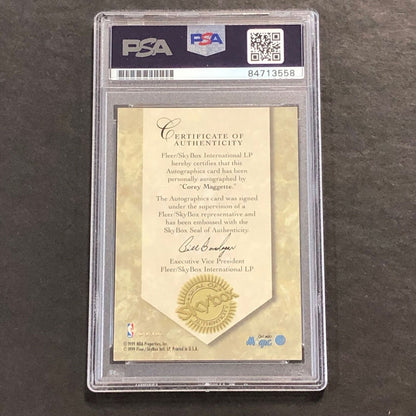 1999 Skybox Autographics Corey Maggette Signed Card AUTO PSA Slabbed Magic