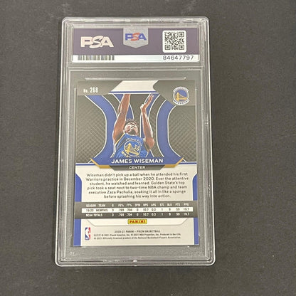 2020 PANINI PRIZM #268 James Wiseman Signed Card AUTO 10 PSA Slabbed RC Warriors