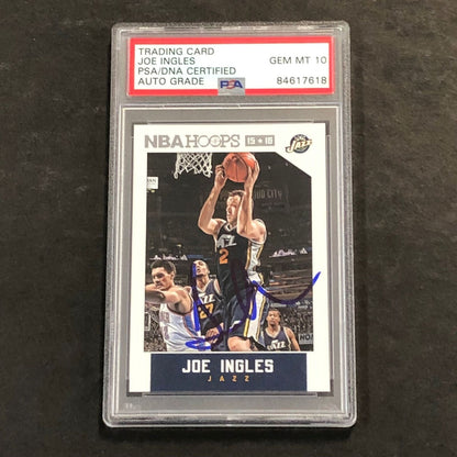 2015-16 NBA Hoops #163 Joe Ingles Signed Card AUTO 10 PSA Slabbed Jazz