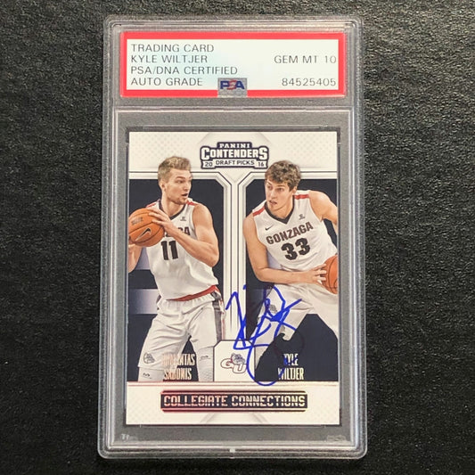 2016-17 Panini Contenders #16 Kyle Wiltjer Signed Card AUTO 10 PSA Slabbed Gonza