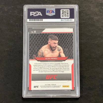 2021 Panini Prizm #26 Alex Perez Signed Card AUTO PSA Slabbed UFC