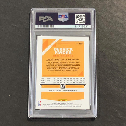 2019-20 Panini Donruss #192 Derrick Favors Signed Card AUTO PSA Slabbed Pelicans