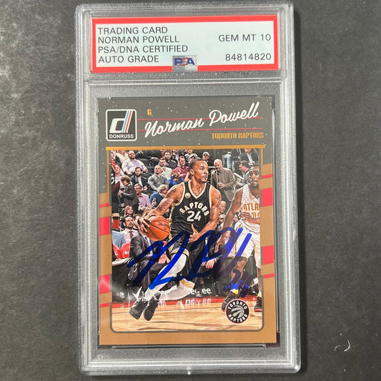 2016-17 Panini-Donruss #109 Norman Powell Signed Card AUTO 10 PSA Slabbed Raptor