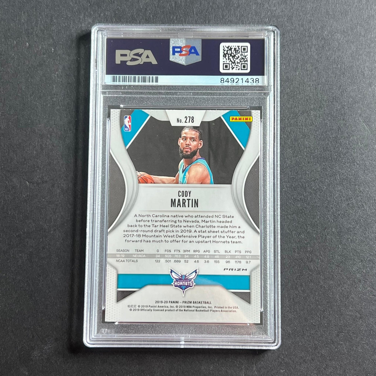 2019-20 Panini Prizim #278 Cody Martin Signed Card AUTO 10 PSA/DNA Slabbed RC Ho