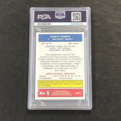 2004 Bazooka #220 Dwight Howard PSA 6 EX-MT Magic