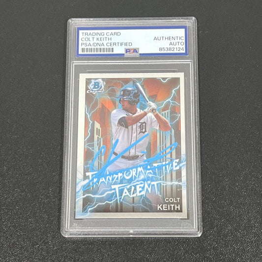 2023 Topps Chrome #TT-11 Colt Keith Signed Card PSA Slabbed Tigers