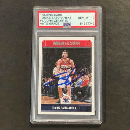 2017-18 NBA Hoops #92 Tomas Satoransky Signed AUTO 10 PSA Slabbed Wizards