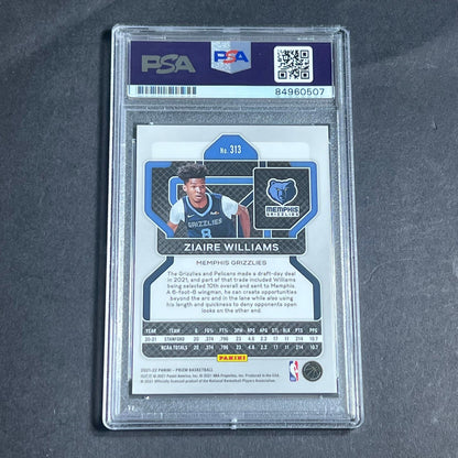 2021-22 Panini Prizm #313 Ziaire Williams Signed Card AUTO PSA/DNA Slabbed RC Gr