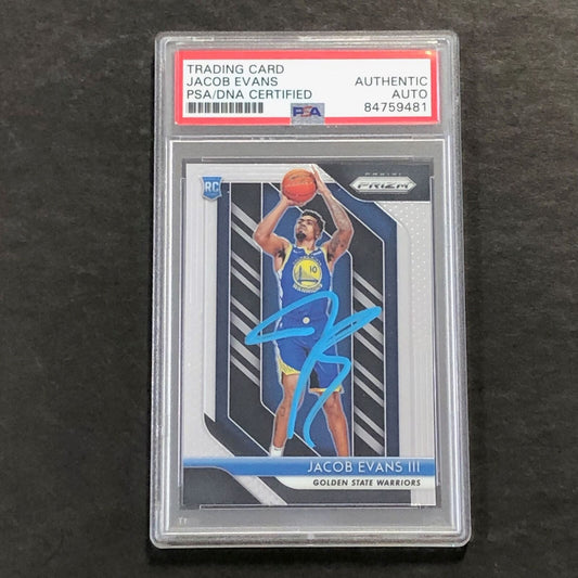 2018-19 Panini Prizm #212 Jacob Evans Signed Rookie Card AUTO PSA Slabbed RC War