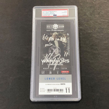 Klay Thompson Signed Ticket PSA/DNA Slabbed 60 Points Warriors Autographed