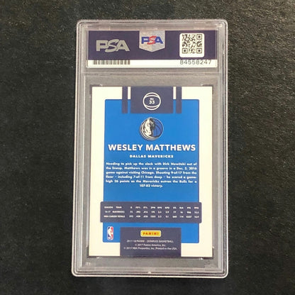2017-18 Donruss #33 Wesley Matthews Signed Card AUTO PSA Slabbed Mavericks