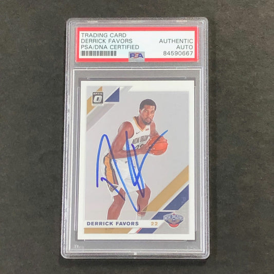 2019-20 Panini Optic #33 DERRICK FAVORS Signed Card AUTO PSA Slabbed Pelicans