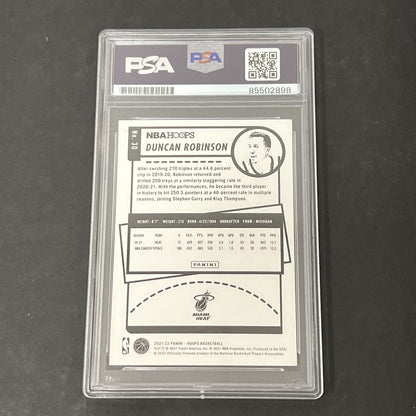 2021 Panini NBA Hoops #30 Duncan Robinson signed card PSA Auto 10