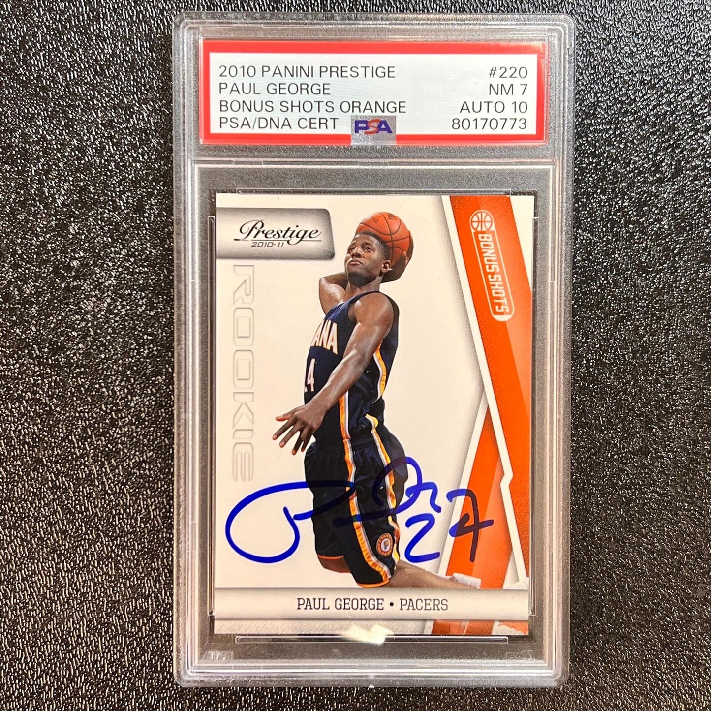 2010-11 Panini Prestige Bonus Shots Orange #220 PAUL GEORGE Signed Rookie Card P