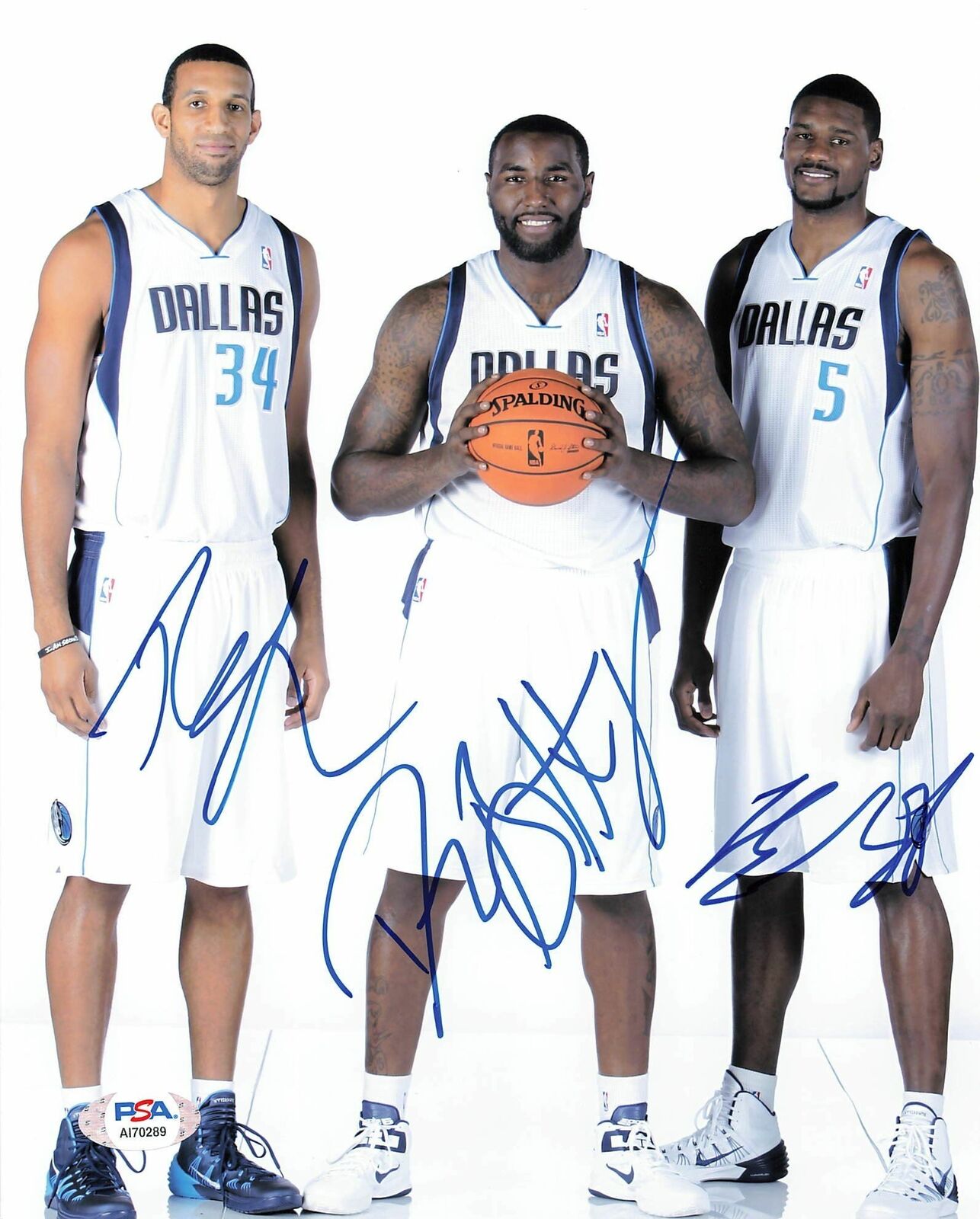DEJUAN BLAIR BERNARD JAMES BRANDAN WRIGHT signed 8x10 photo PSA/DNA Dallas Maver