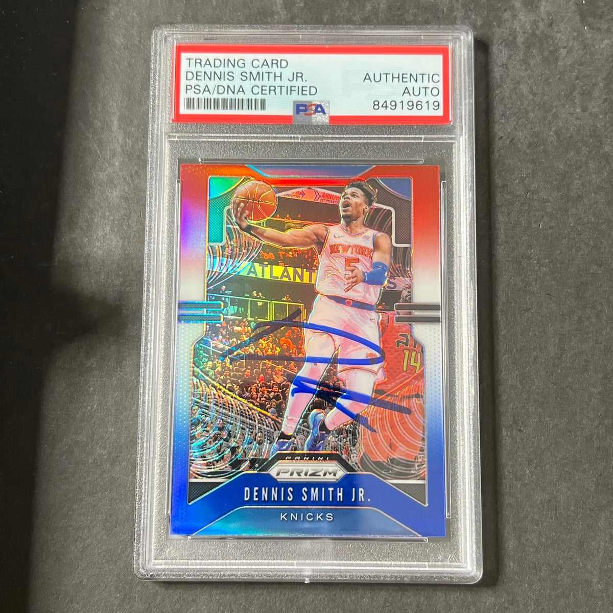 2019-20 Panini Prizm #179 Dennis Smith Jr. Signed Card AUTO PSA Slabbed Knicks